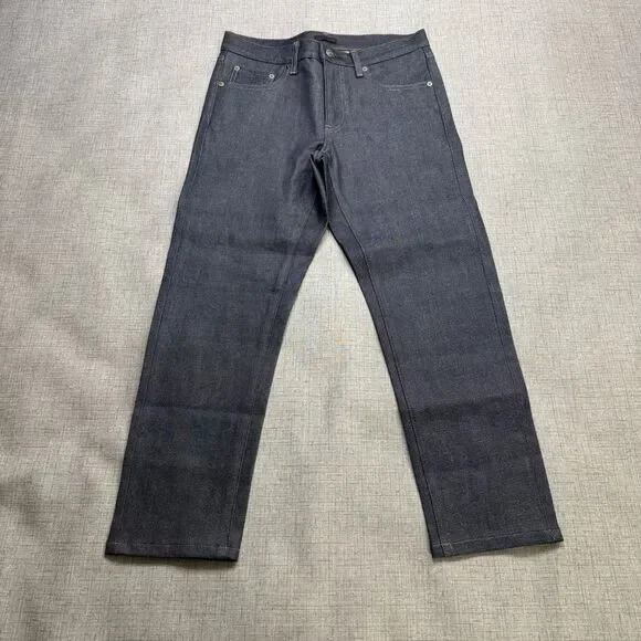 Uniqlo Selvedge Jeans 29x26 Blue Slim Straight Japanese Kaihara Denim - Picture 1 of 16